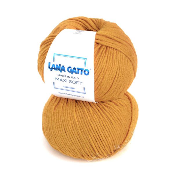 Пряжа Lana Gatto Maxi Soft 14468 Гірчиця медова