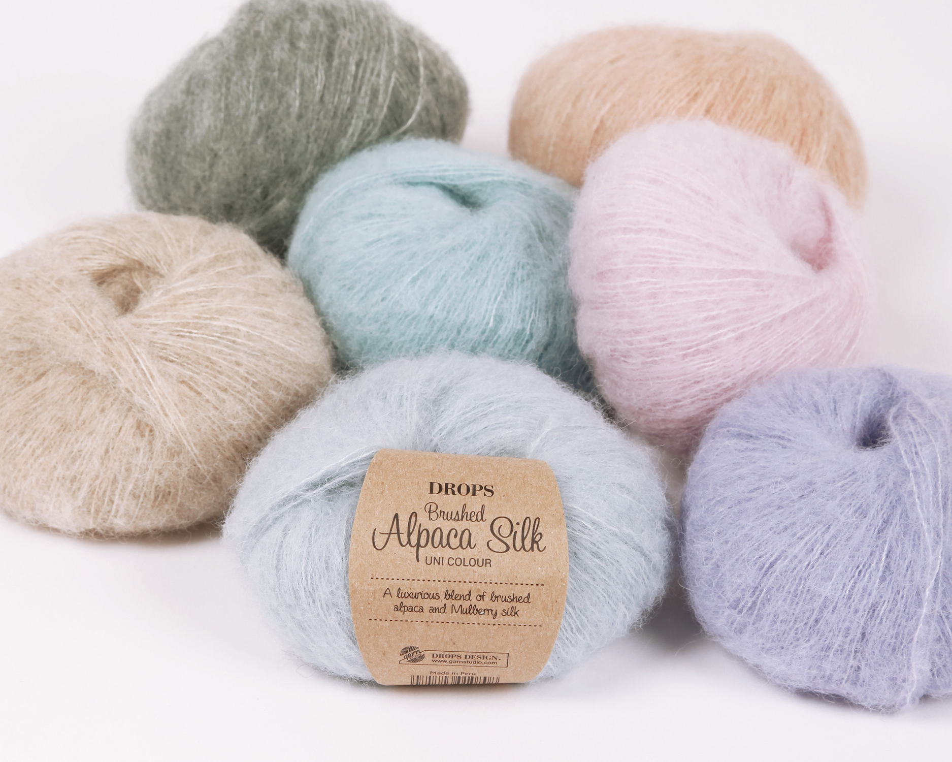 Пряжа DROPS Brushed Alpaca Silk 14 Світло-блакитний - Зображення 2