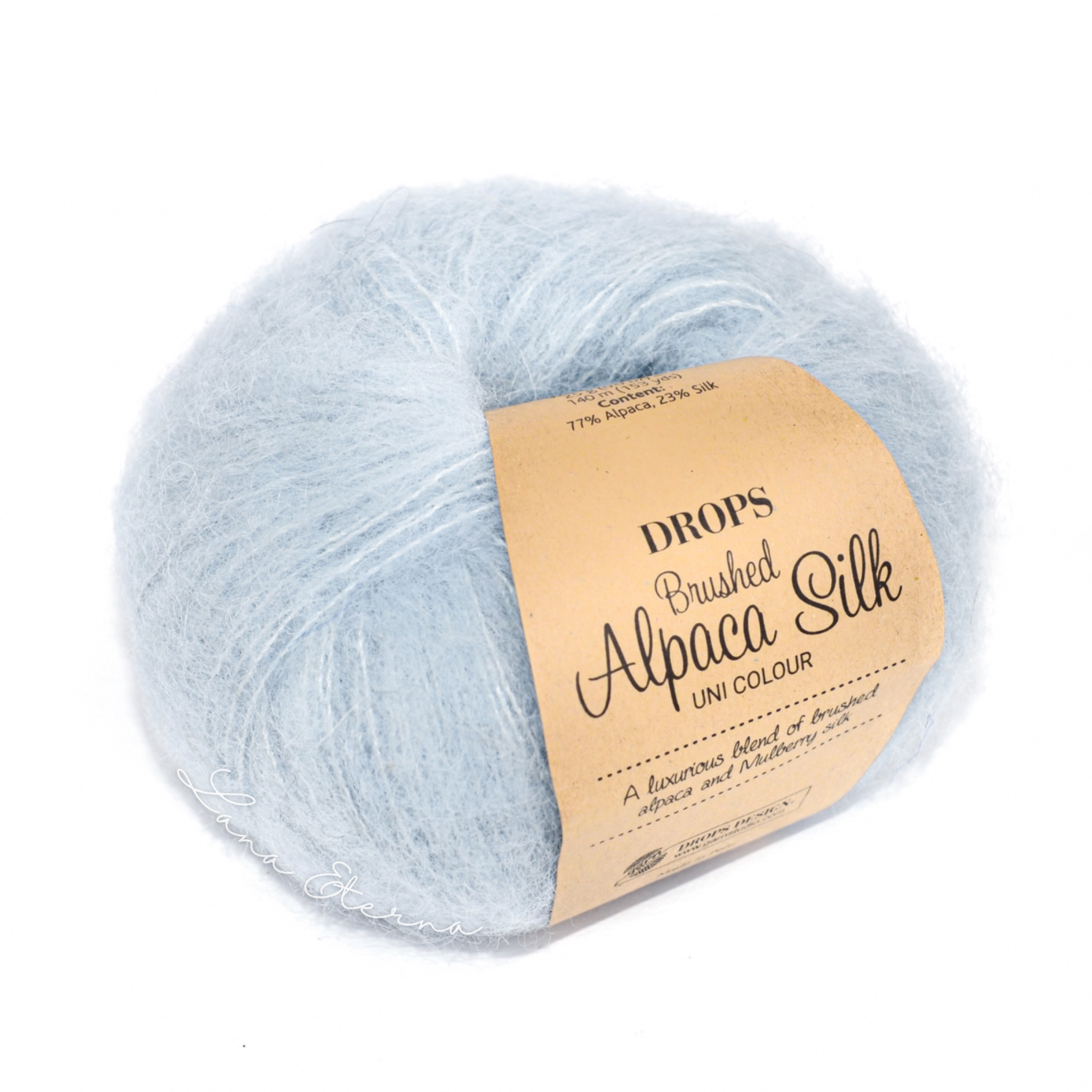 Пряжа DROPS Brushed Alpaca Silk 14 Світло-блакитний