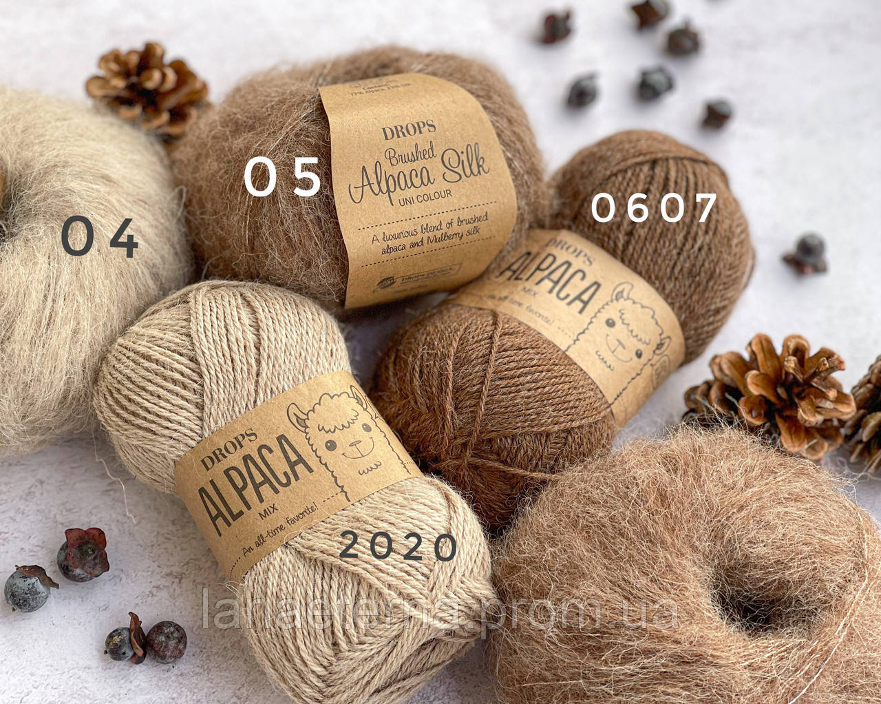 Пряжа Drops Alpaca 607 Коричневый - Зображення 3