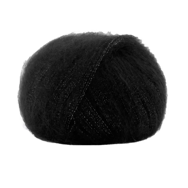 Пряжа Lana Gatto Silk Mohair Lux (з люрексом) 5000 Чорний