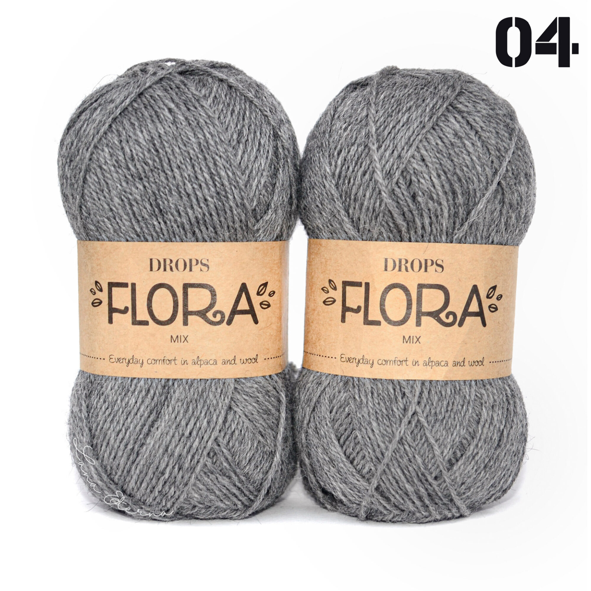Пряжа DROPS Flora 04 Сірий
