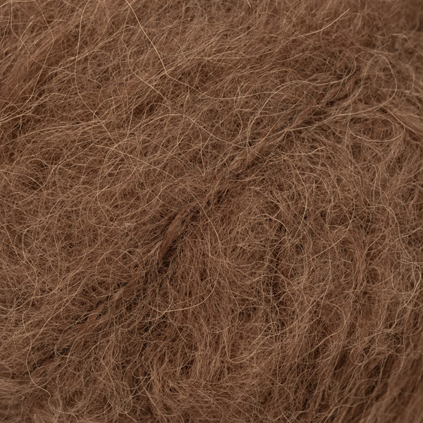 Brown, fluffy, textured yarn ball